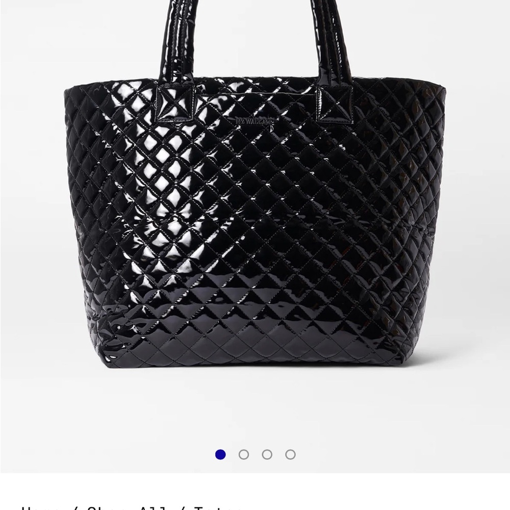 MZ Wallace Patent Leather Black Metro Large Tote